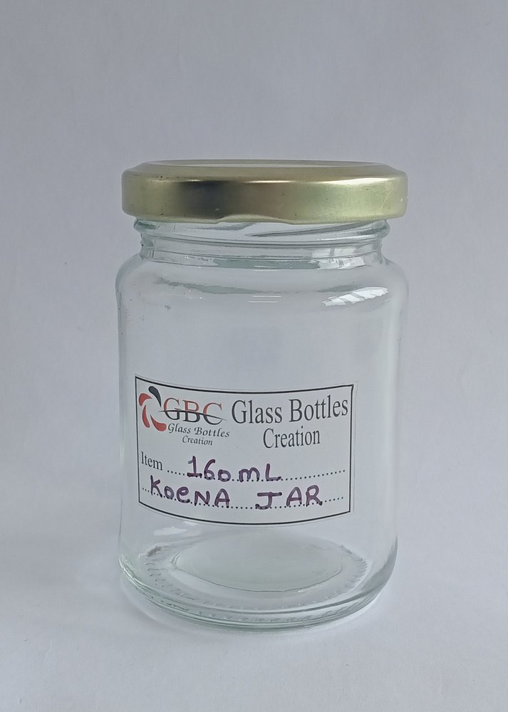 Metal 160ML Koena Glass Jar, For Food Storage