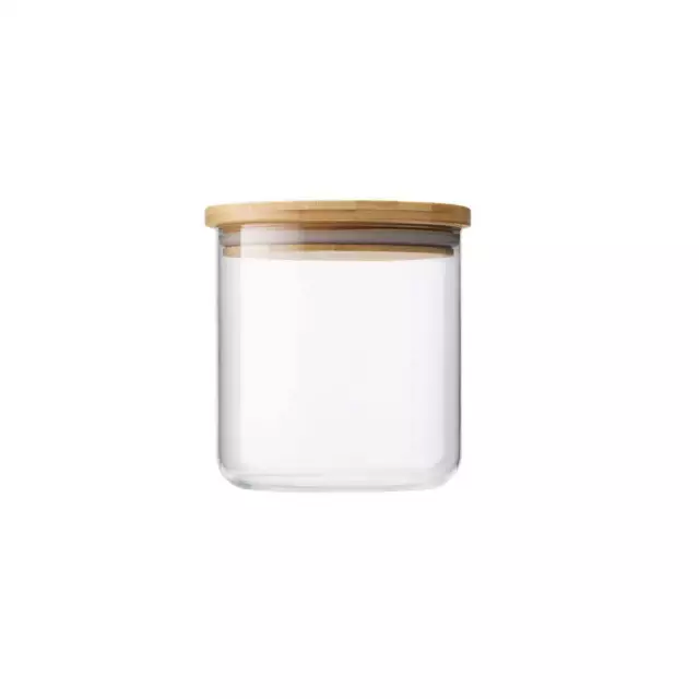 Borosilicate Glass Jar With Wooden Lid, 500Ml