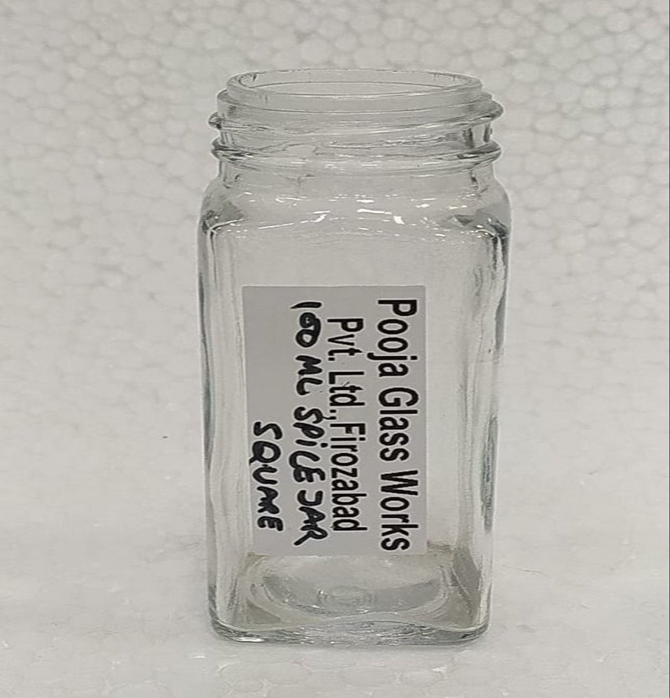 100ml Square Spice Glass Jar, For Spices