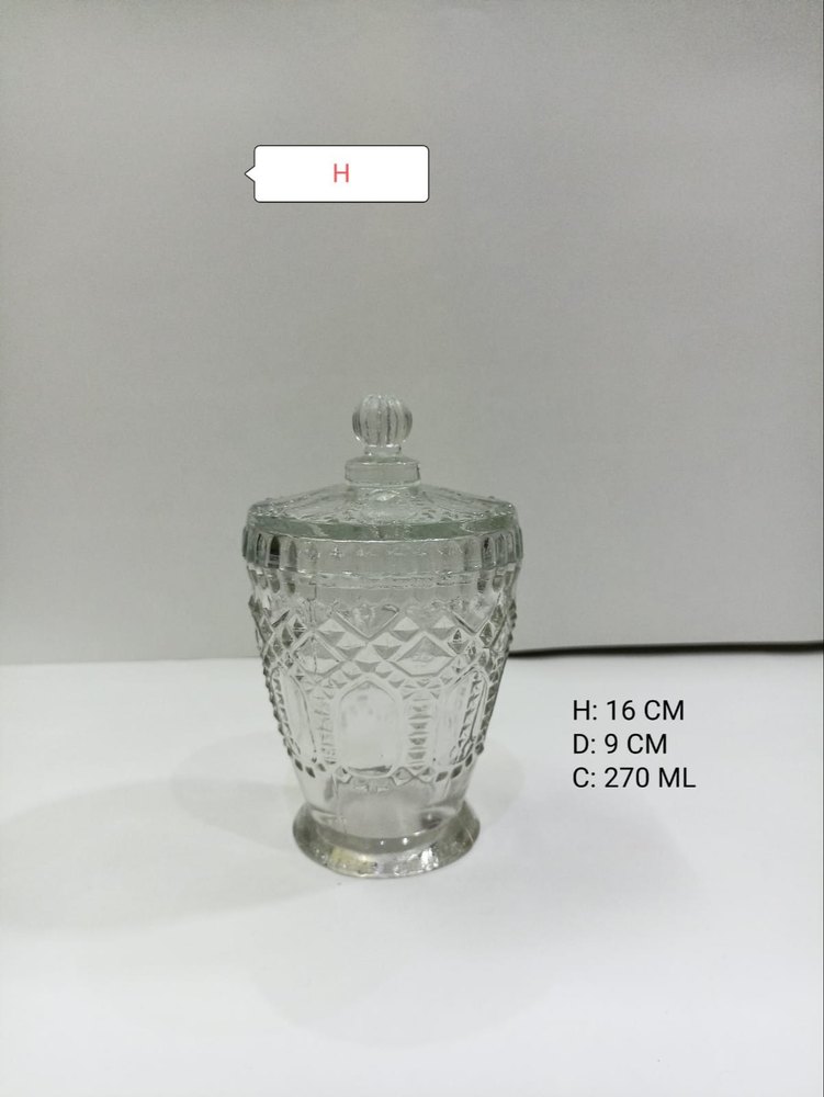 Glass Dry Fruit Crystal Jar, 270 Ml