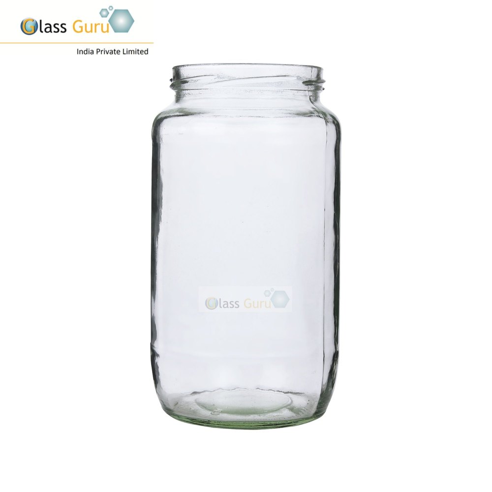 Aluminium Transparent 1000ML Pickle/Ghee/Jam/Honey Glass Lug Jar, For Packaging