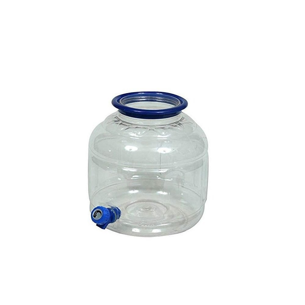 Round Transparent Plastic Water Dispenser Jar, Capacity: 5 Liter