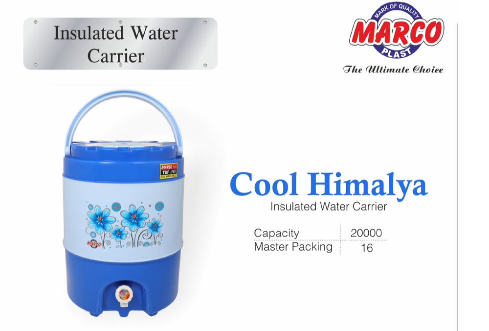 Insulated Plastic Water Jug, Cold Time: Above 24 Hours, Capacity: 18 Ltr