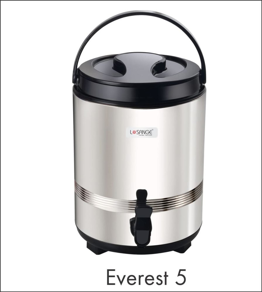 Black and Silver Stainless Steel Losange Everest 5 Litre Water Jug