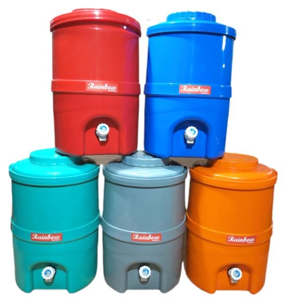 Rainbow Virgin Plastic Water Cooler Jug, Cold Time: 24 Hour, Capacity: 13.5 Litre