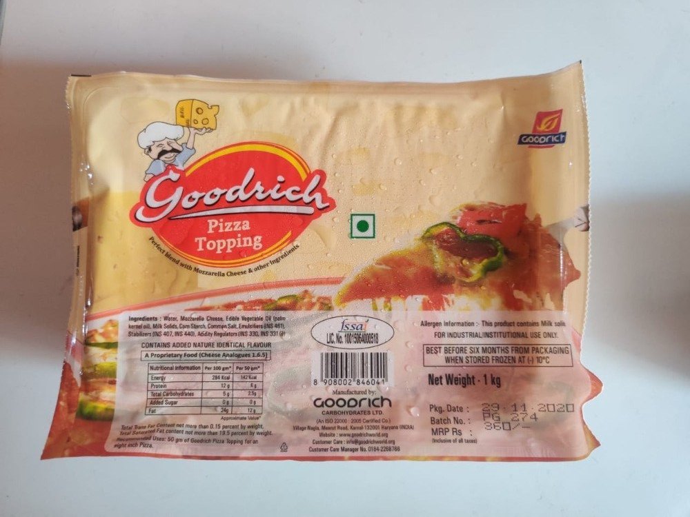Good Rich Pizza Topping Cheese, Packaging Size: 1 Kg