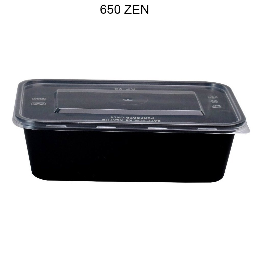 Black 650 ZEN Rectangle Plastic Container, Packaging Type: Box, Rectangular