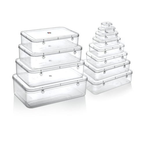 Transparent Rectangular Keeper Plastic Food Storage Container, Capacity: 100 G To 3 Kg