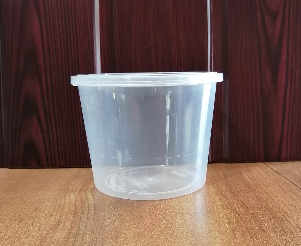 Polypropylene Circular Transparent Food Container, Capacity: 500ml