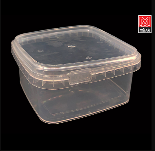 Milan Edible & Non-Edible 620 ML COOKIES Square Plastic Container, For Food, Packaging Type: Box