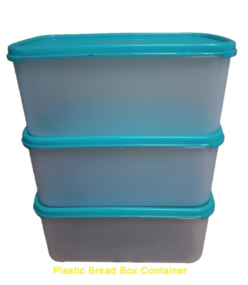 Rectangular Plastic Bread Box Container Set