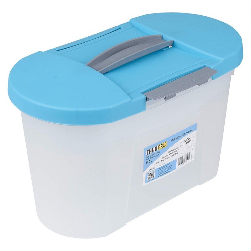 Thinkpro Blue & White Oval Storage Box, Packaging Type: Carton