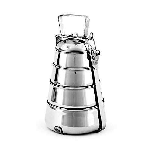 Silver Food Grade Stainless Steel Pyramid Lunch Box, For Home, Office And Restaurant, Capacity: 2 People