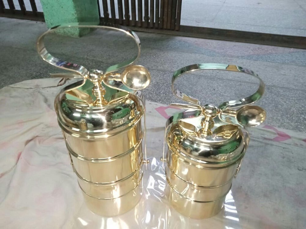 Brass Metal Tiffin, For School/Office