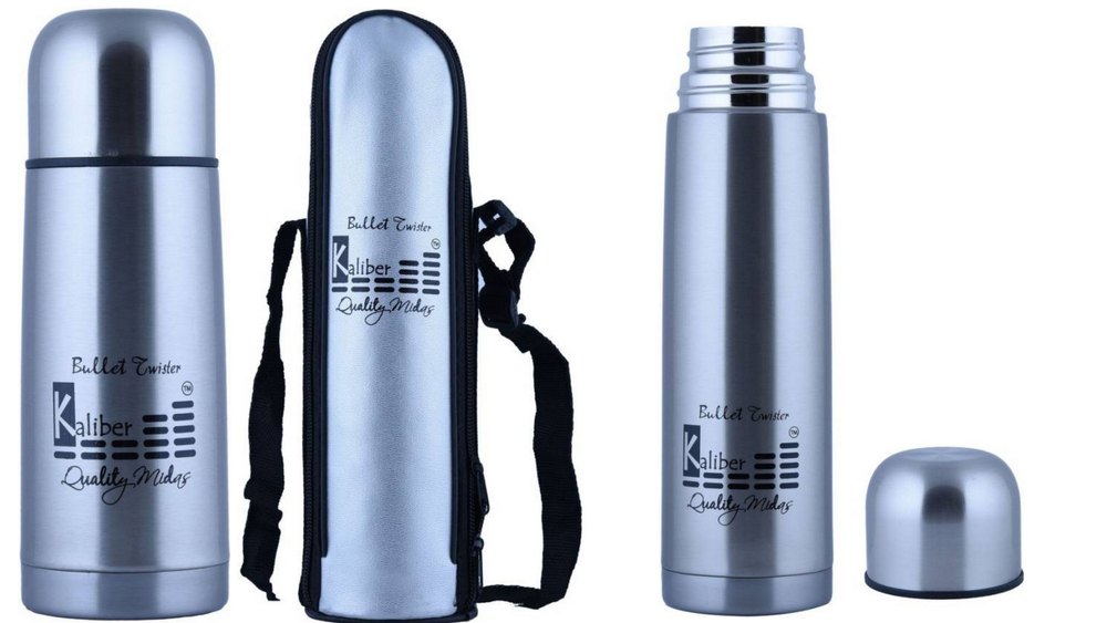 Kaliber Steel grey Thermos Flask, Capacity: 500 ml