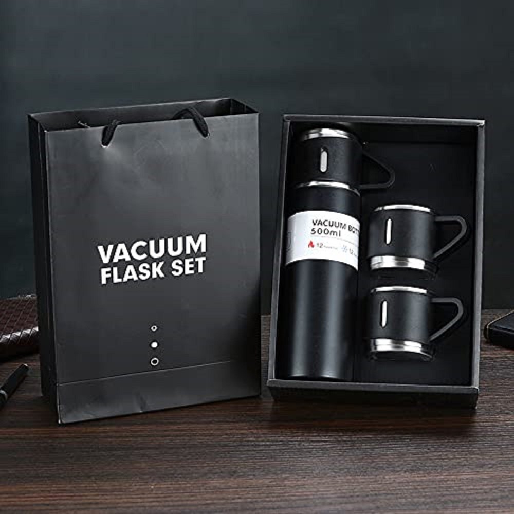 Stainless Steel Multicolor VACUUM FLASK SET (500 ML), For Office