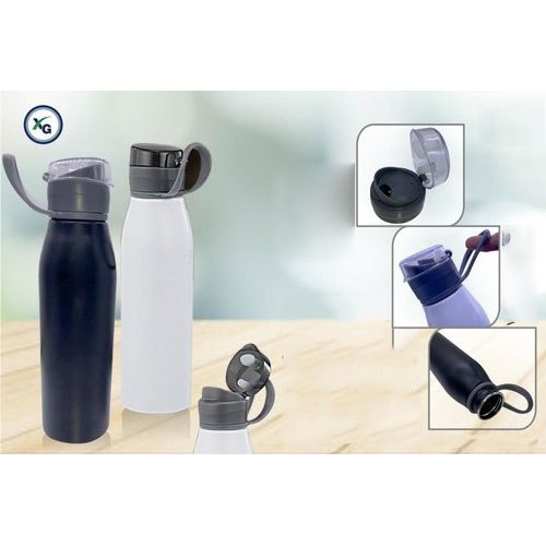 Stainless Steel Black And White SS Gym Sipper Water Bottle, Capacity: 750ml