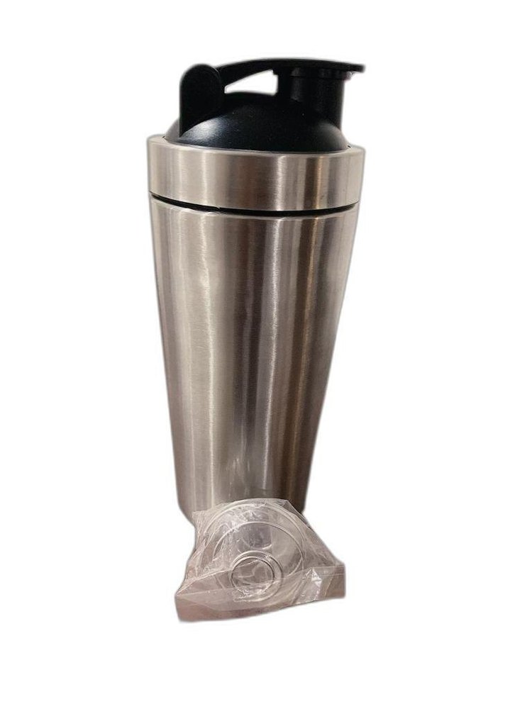 Silver Stainless Steel Shaker Bottle, 360g, Capacity: 850ml