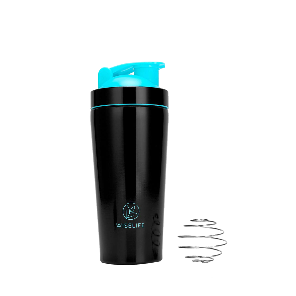 Wiselife Stainless Steel Black Shaker, For Gym, Capacity: 750 ML