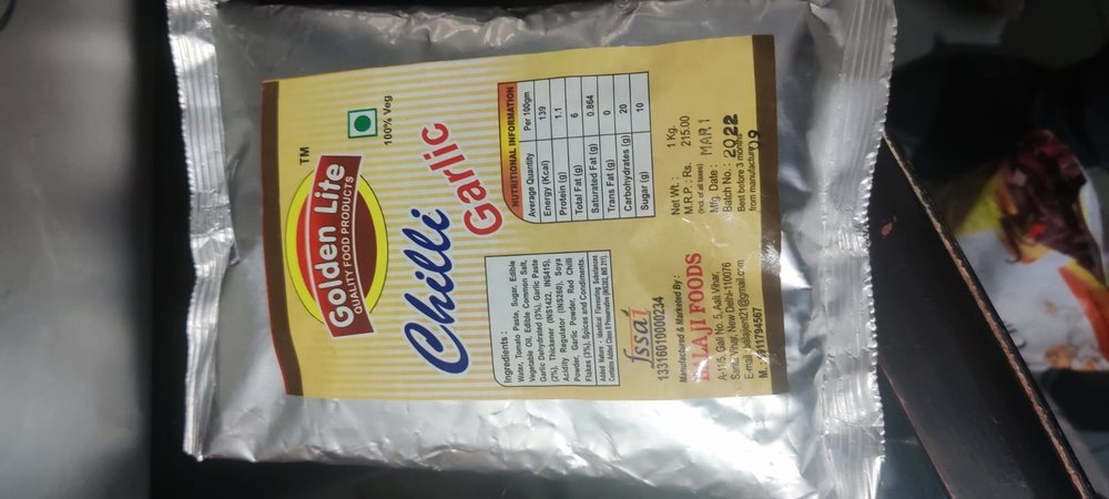 Golden Lite 1kg Chilli Garlic Sauce, Packaging Type: Packet