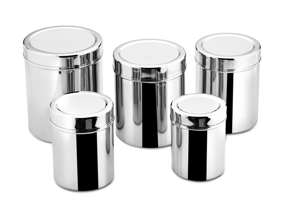 Set Of 5 Stainless Steel Canister, For Kitchen