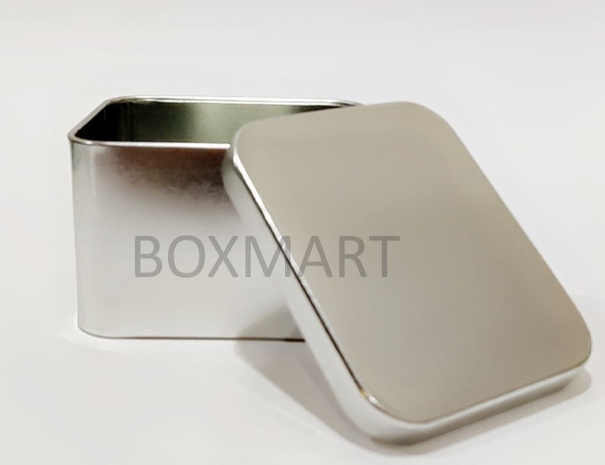 Silver Square Tea Tin Can