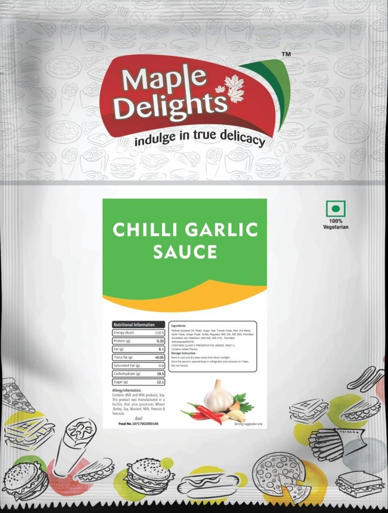 Maple Delights Garlic Chilli Sauce, Packaging Type: Packet, Packaging Size: 500g