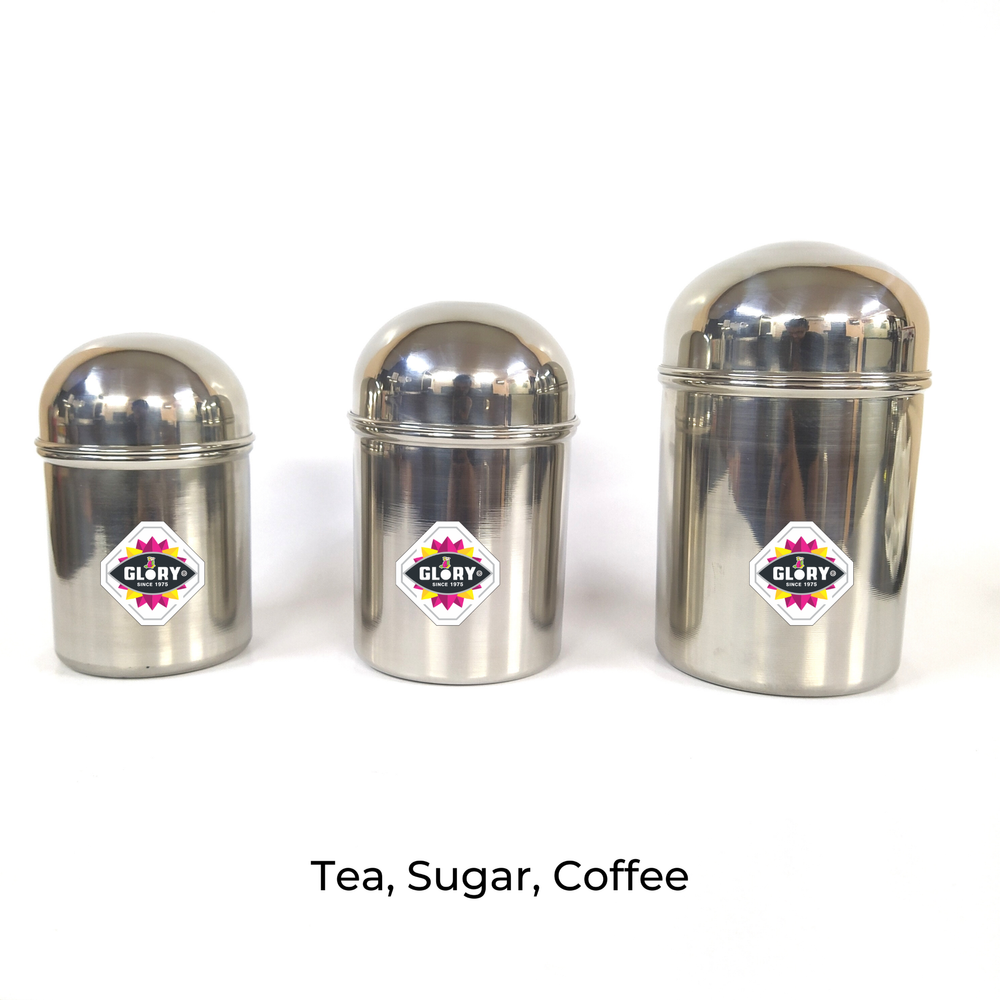 3 Tea Sugar Coffee Canisters Set