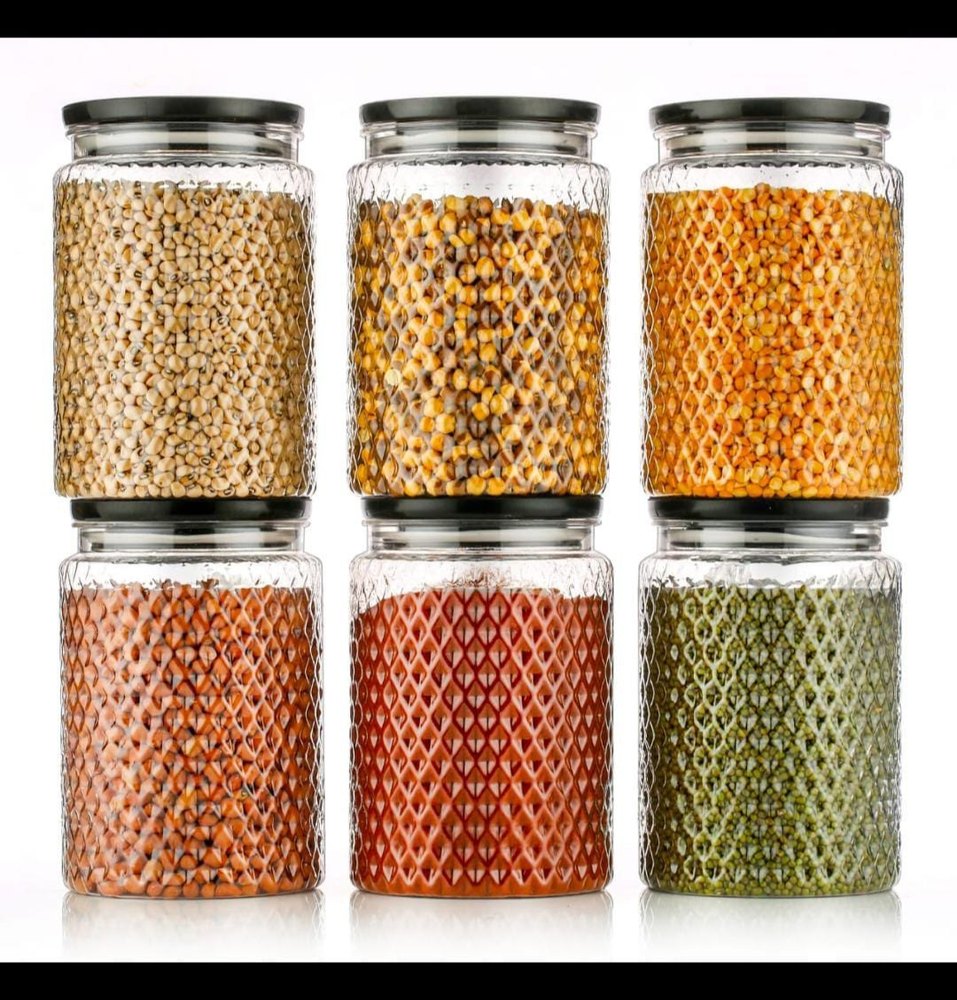 Black-C Green Plastic Jar Containers For Spice For Kitchen, Capacity: 1700 ML