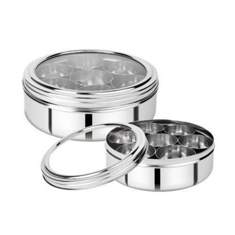 H K Steel Round SS Masala Dabba, For Kitchen