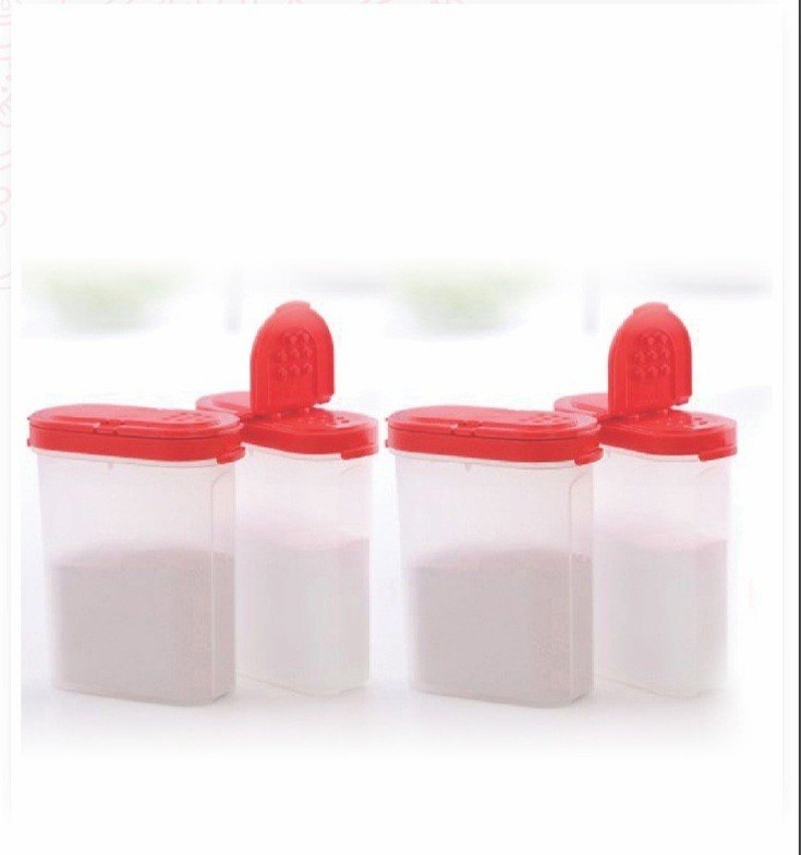 Transferent with red lid Plastic Tupperware Modular Spice Shakers, For Kitchen, Capacity: 250ml