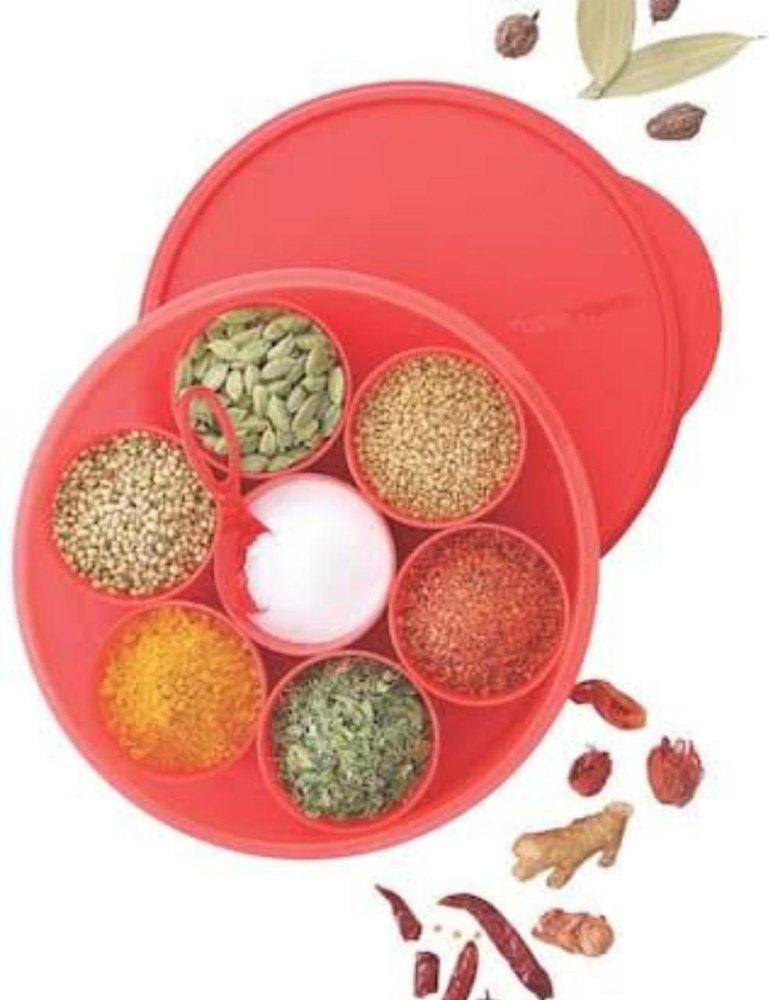 Plastic Container Tupperware Spice Box, For Kitchen