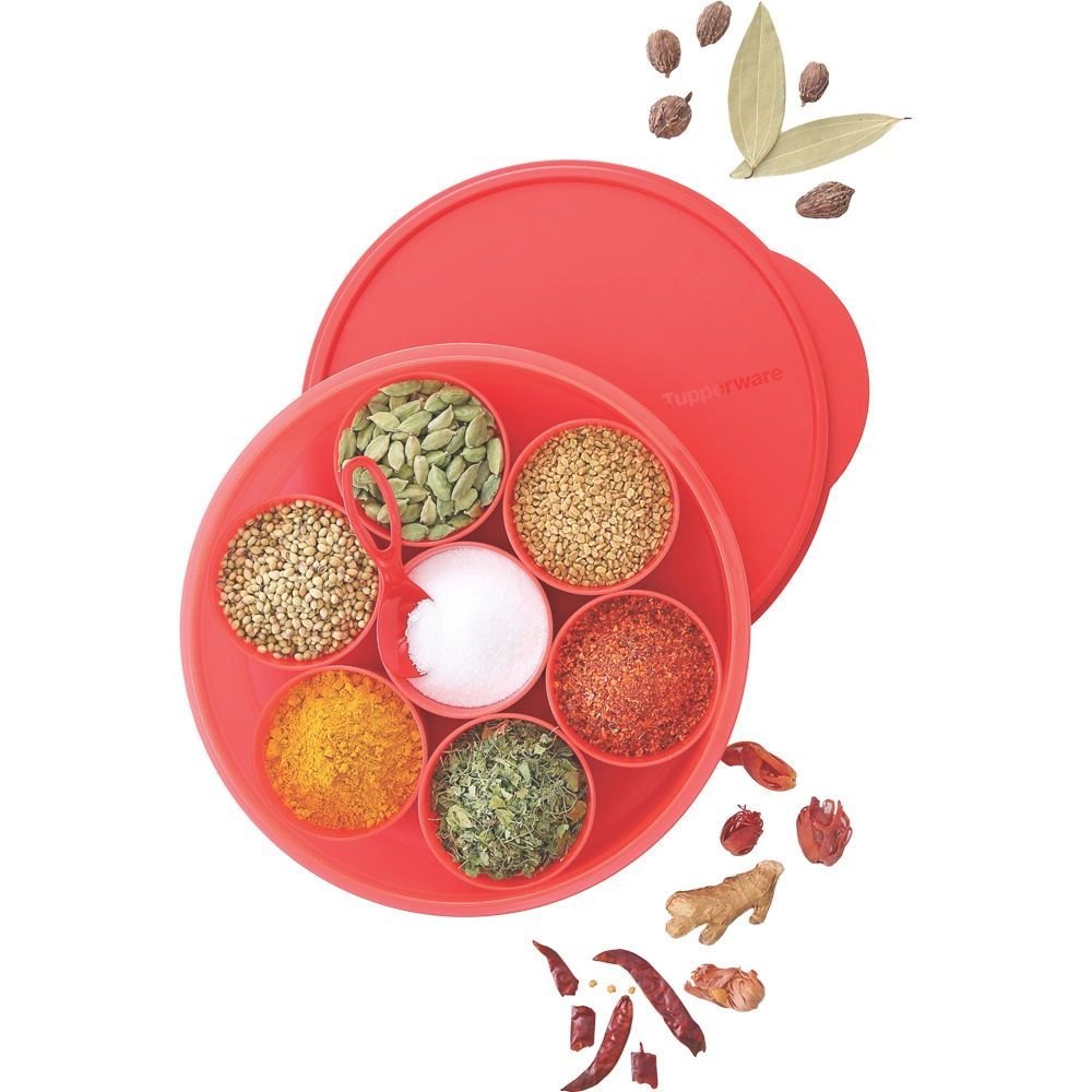 Tupperware Red Plastic Masala Keeper Spice Container, For Kitchen, Capacity: 125ml