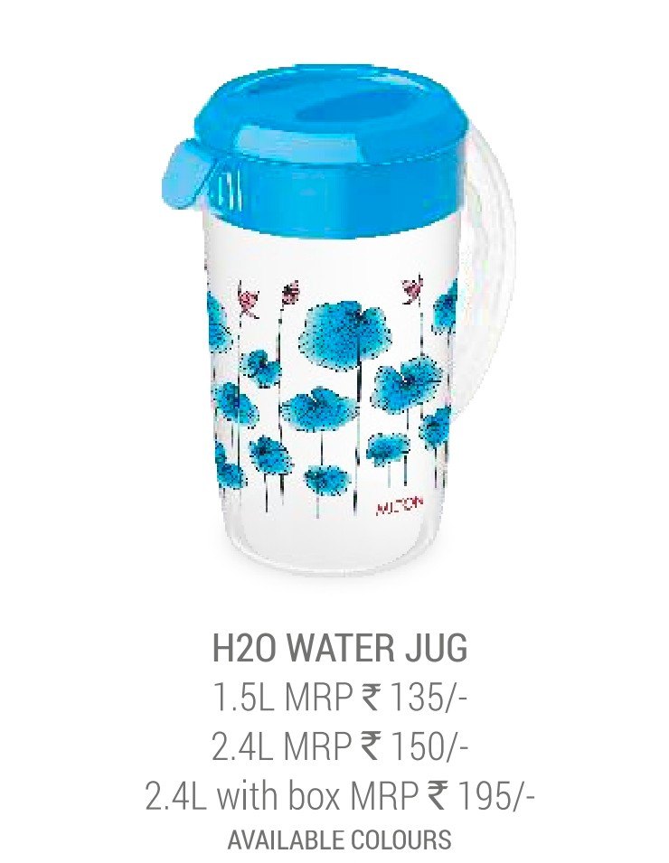 Multicolor Plastic Milton H20 Jug, Capacity: 1.5ltrs