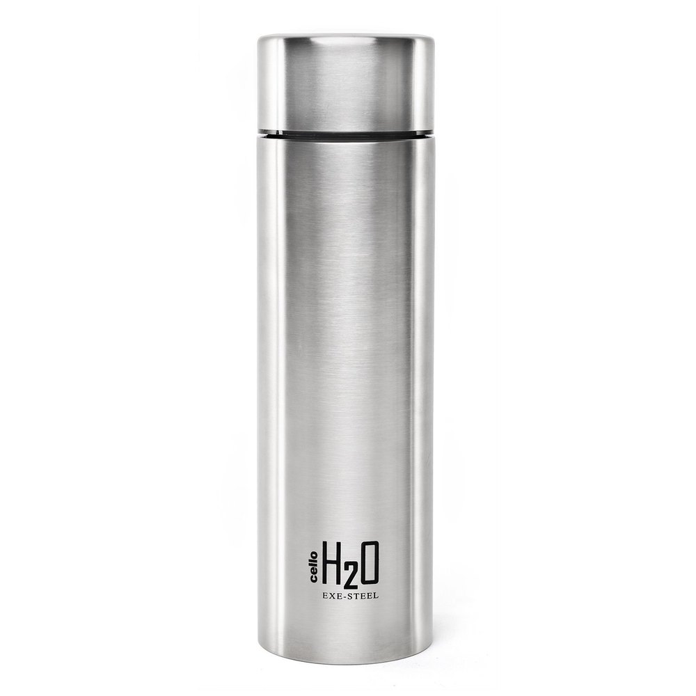 Cello H2O Stainless Steel Water Bottle, 1 Litre, Silver