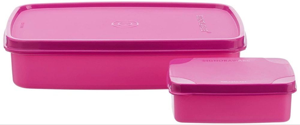 Plastic Pink Signoraware Easy Lunch Container Set, Capacity: 1000ml & 500ml