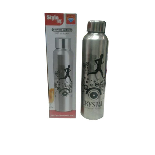 Silver Stainless Steel Sports Water Bottle