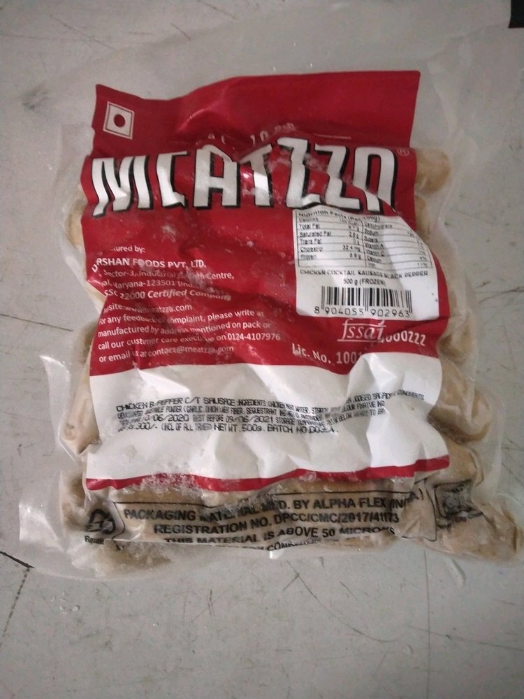 Meatzza Frozen Chicken Cocktail Sausage, Packaging Size: 500 Gm img