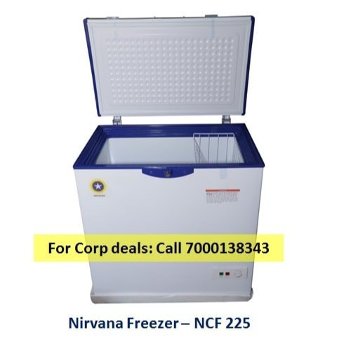 Medium Nirvana Hardtop Deep Freezer NCF225, Number of Basket: 1, Refrigerant Used: R134a