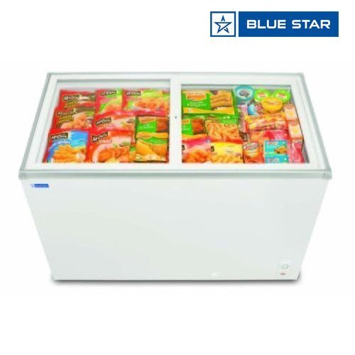 Medium GT300 Blue Star Glass Top Ice Cream Freezer