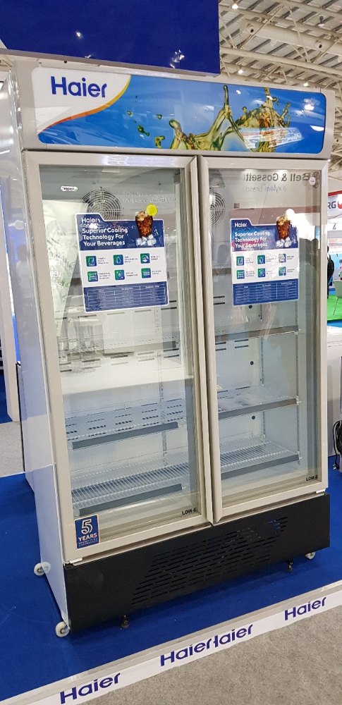 Haier White Electric Double Door Visi Cooler, Number Of Doors: 2