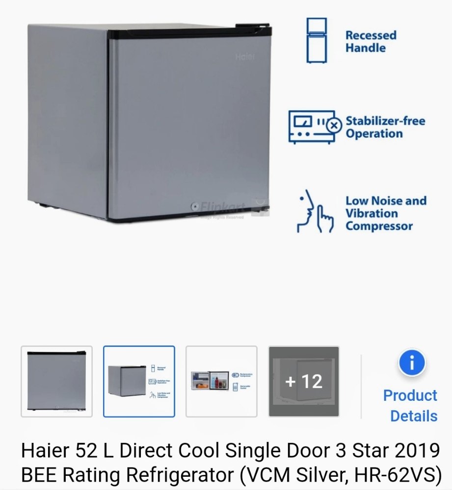 Number Of Doors: One Single Door HAIER MINI REFRIGERATOR, Capacity: 52ltrs