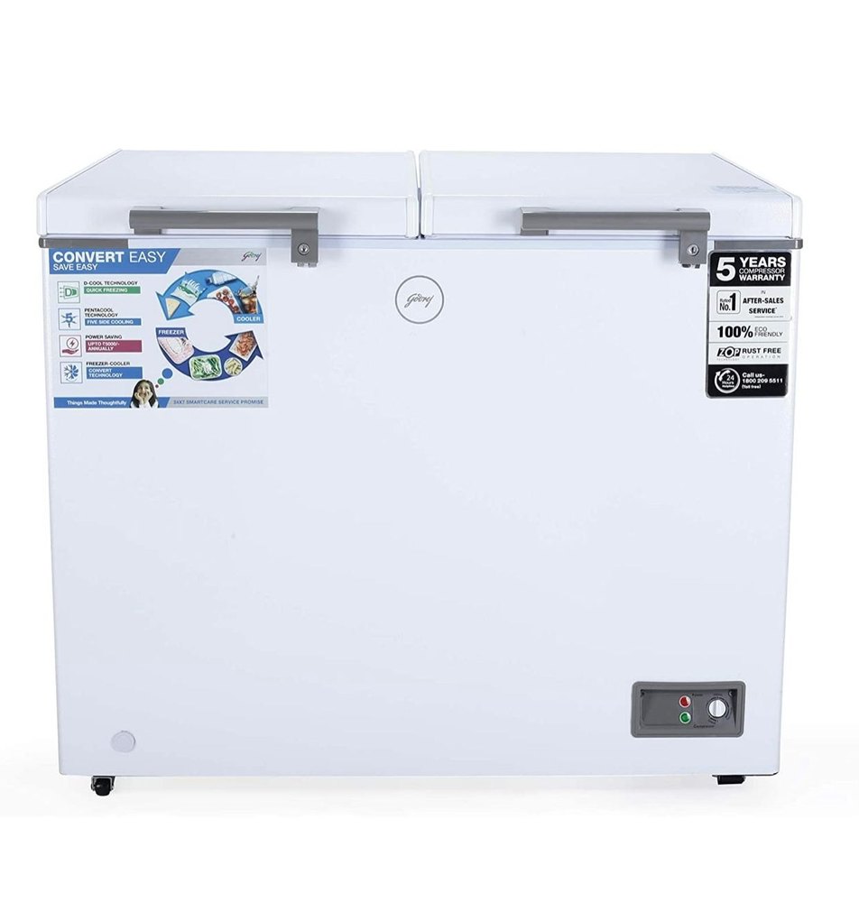 850x1010x770 mm Godrej DH EPenta 325C 31 Double Door Deep Freezer, 80.6 X 93.5 X 49.2 cm, Refrigerant Used: R 600a