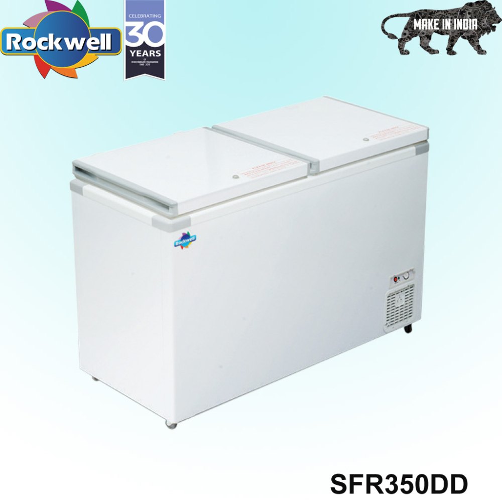 Top Open Door White 350 L Double Door Rockwell Deep Freezer