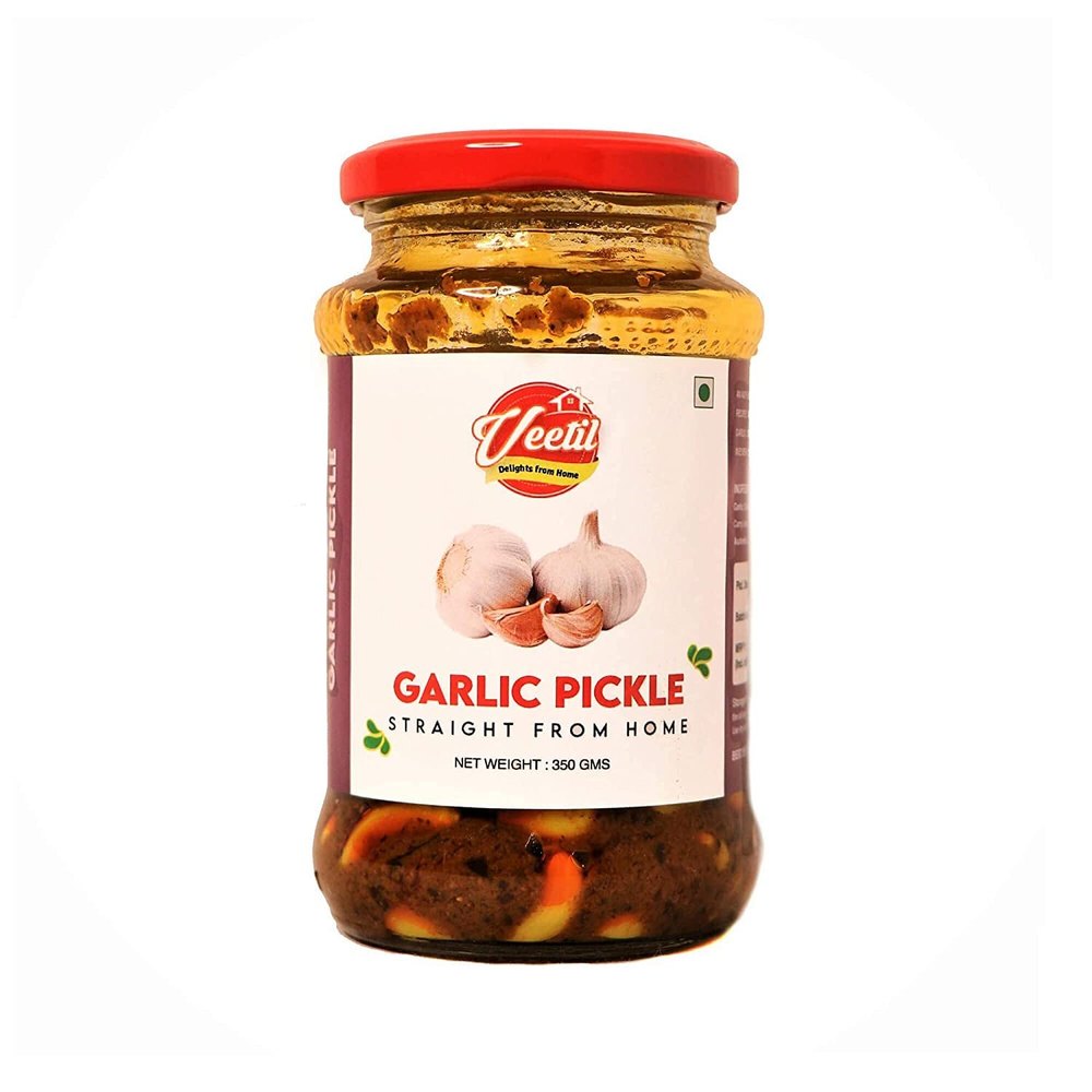 Spicy Veetil Garlic Pickle, Packaging Type: Glass Jar, Packaging Size: 350g