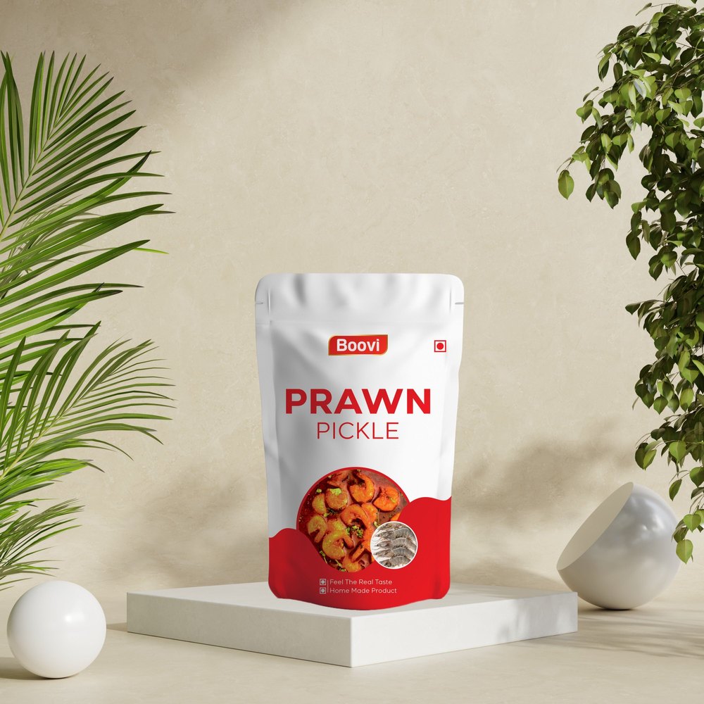 Boovi Foods Spicy Prawns Pickle, Packaging Type: Cartons, Packaging Size: 250 Grams