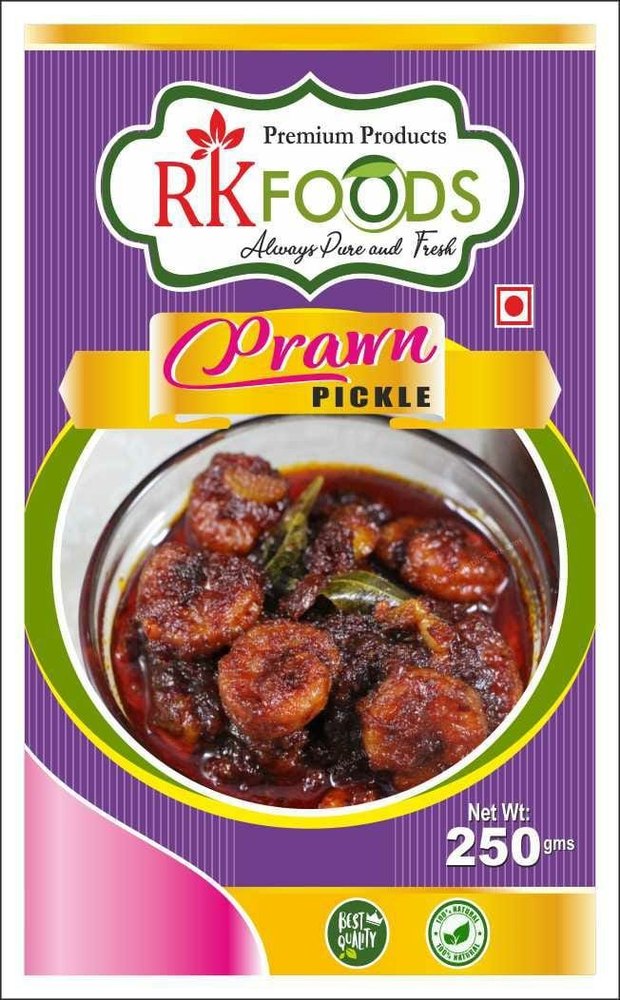 RK FOODS Spicy Prawn Pickle, Packaging Type: pouches, Packaging Size: 250, 500.1kg