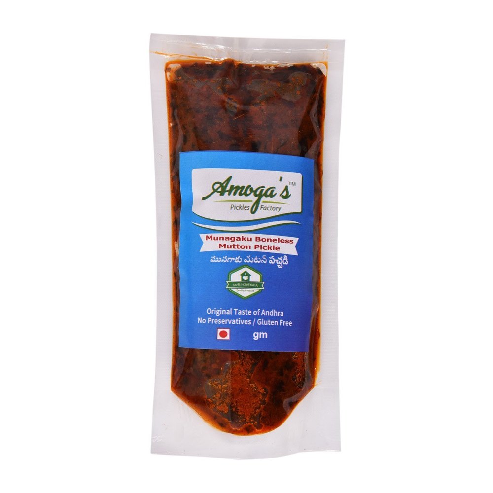 Spicy Munagaku Leaves Boneless Mutton Pickle, Packaging Type: Packet, Packaging Size: 1 Kg