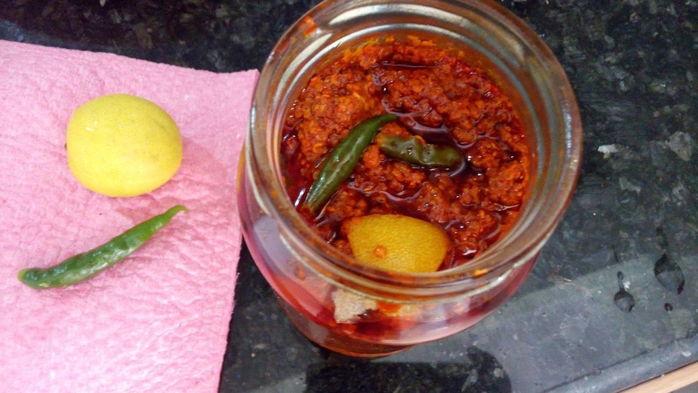 Spicy Green Chilli Lemon Pickles