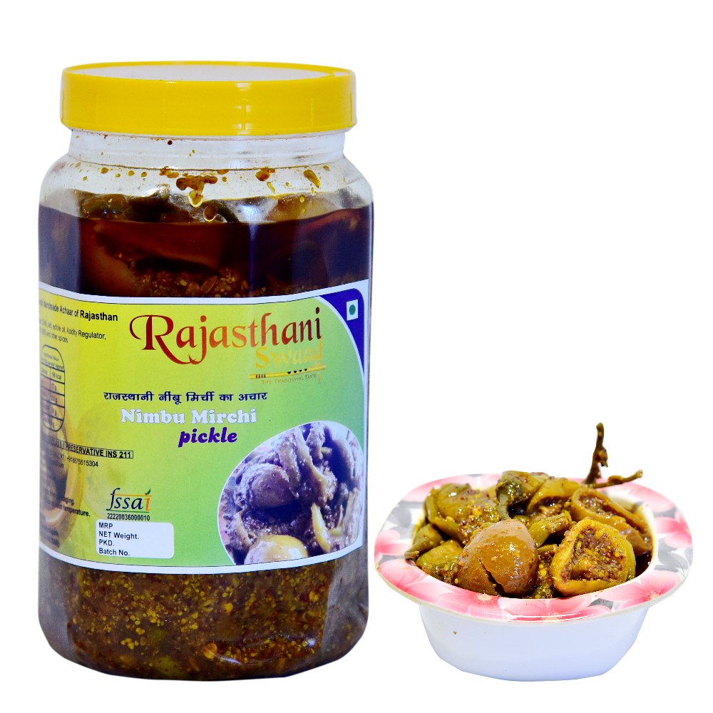 Rajasthani Swaad Lime Chilli Pickle Homemade Marwadi Nimbu Mirchi Achar img